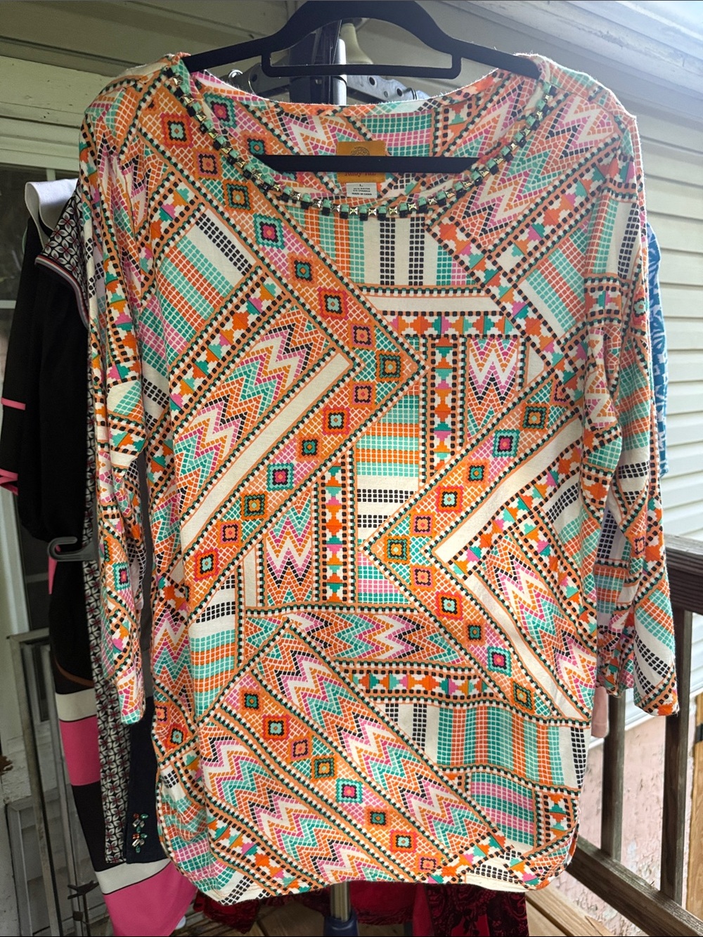 Ruby Road Large Women's Top detail at neck soft for all seasons